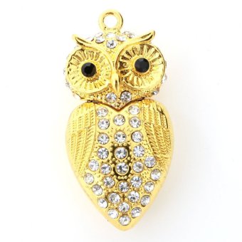 niceEshop Gold 8GB Owl Shape Crystal USB Flash Drive Memory Stick With A Chain - Intl  
