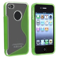Cập Nhật Giá niceEshop GreenS Line Wave TPU Silicone Case Cover for iPhone 4 4S (Green) – Intl niceE shop
