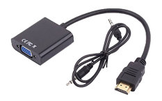 Khuyến Mãi niceEshop HDMI to VGA 1080P Converter Adapter For PC With Audio HD Video Cable(Black)   niceE shop