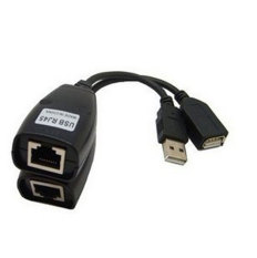 Giá niceEshop USB Cat5 Cat5e 6 RJ45 LAN Extension Adapter Cable RJ45 Adapter Set (Black)   niceE shop