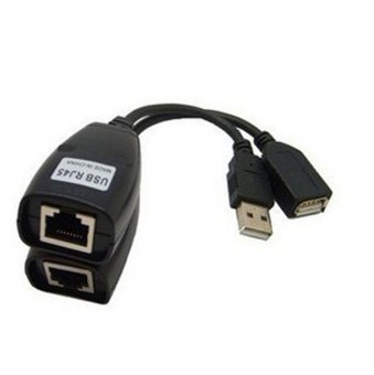niceEshop USB Cat5 Cat5e 6 RJ45 LAN Extension Adapter Cable RJ45 Adapter Set (Black)  