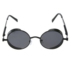 Giảm Giá Punk Vintage Metal Round Punk Sunglasses (Black Frame Black Grey Lens) – intl   crystalawaking