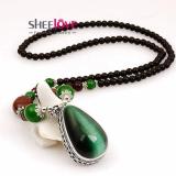 Sheeloveshop - dây chuyền dài chuỗi mã não mặt xanh ngọc cẩm thạch myl-x508