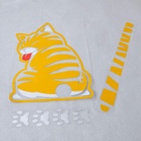 Tem dán mèo vằn vẫy đuôi kính sau cho ô tô