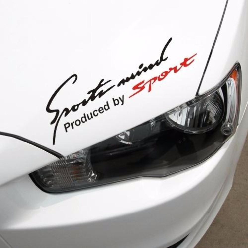 Tem dán Sport mind lên nắp capo xe hơi