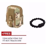 Túi đeo hông đi phượt tặng kèm vòng tay tỳ hưu thạch anh đen