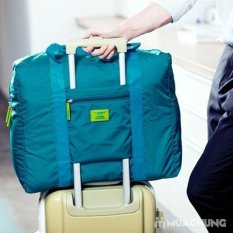 [HCM]Túi du lịch đa năng gắn vali kéo (Xanh ngọc).