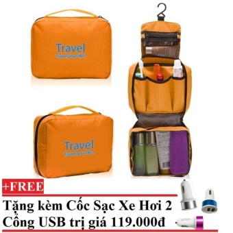 Túi đựng đồ cá nhân cao cấp Chodeal24h.vn (Cam) + Tặng Cốc sạc xe hơi 2 cổng USB  