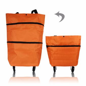 Túi xách có bánh xe kéo tiện lợi màu cam  