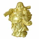 Tượng đá phật Di Lặc gánh bao tiền cầm vàng DLDV14