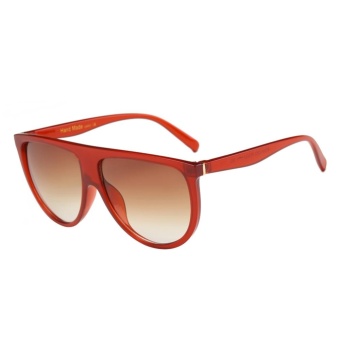 Unisex Street Snap Twin-beam Big Frame Full Match Sunglasses(Red)-one size - intl  
