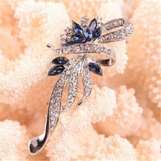 Nơi Bán Velishy Crystal Brooches Lovely For Female Retro Fashion Gift SilverBlue – intl Veli shy