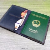 Bao da passport, Ví passport hộ chiếu da bò handmade - Kichi