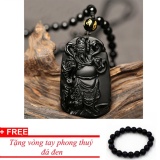 Vòng cổ đá thạch anh kèm mặt Quan Vân Trường MDH716, tặng vòng đá đen tỳ hưu