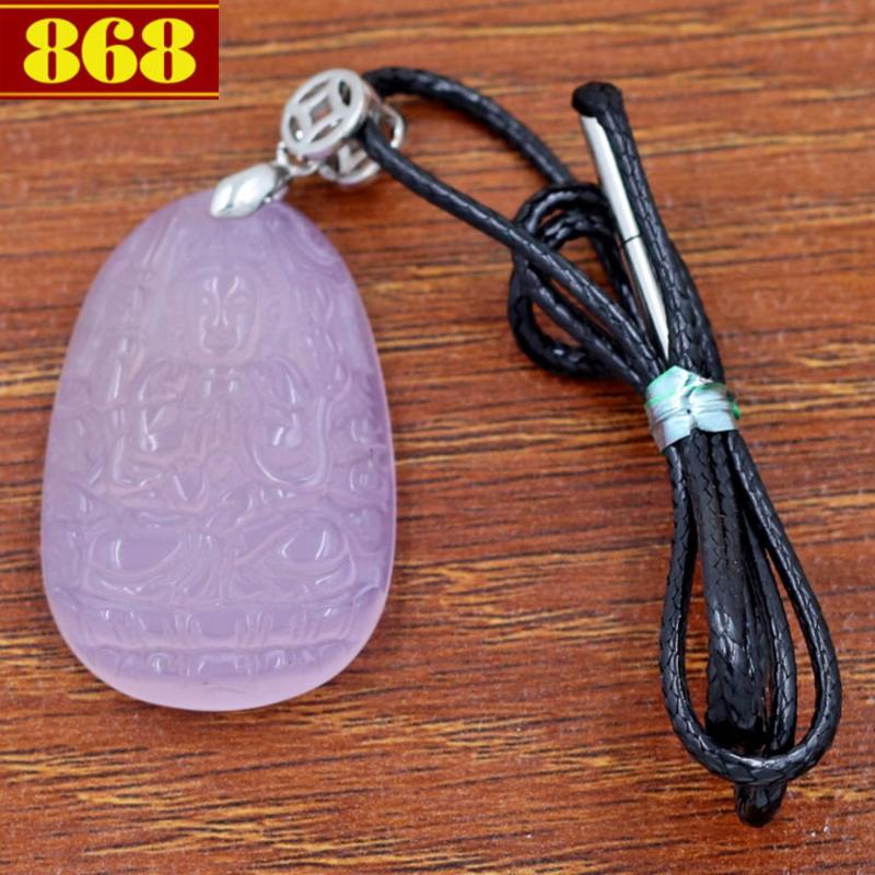 Vòng cổ Quan âm nghìn tay nghìn mắt thạch anh tím 3.6 cm TI8