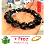 Vòng đá thạch anh tóc đen 12 li loại 1- Phong thuỷ giúp đem lại sức khoẻ và may mắn tài lộc