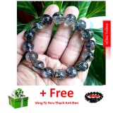 Vòng đá thạch anh tóc đen 14 li loại AA- Phong thuỷ giúp đem lại sức khoẻ và may mắn tài lộc