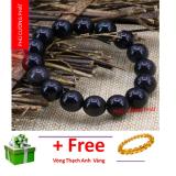 Vòng đá thuỷ tinh núi lửa PC 12 li - Phong thuỷ giúp đem lại sức khoẻ hạnh phúc + Tặng vòng thạch anh vàng