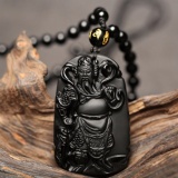 Vòng đeo cổ chuỗi hạt đá dây chuyền phong thủy hình thẻ tượng quan công