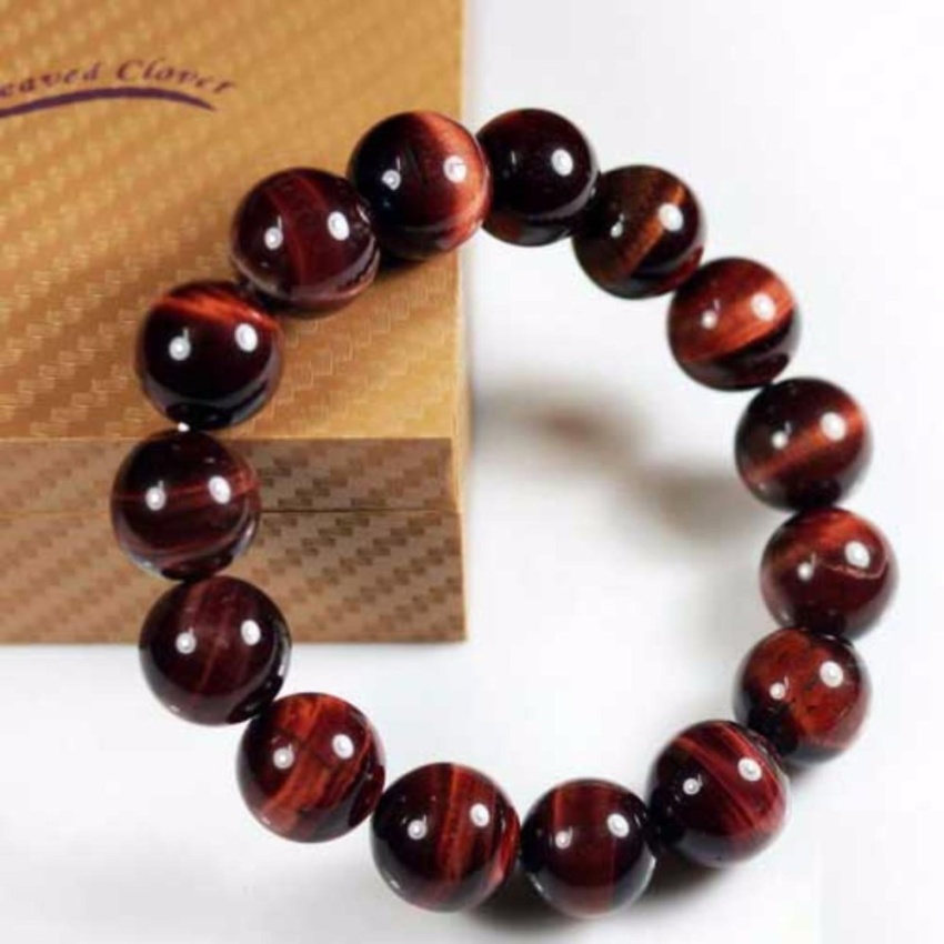 Vòng tay đá mắt hổ nâu đỏ 10 ly