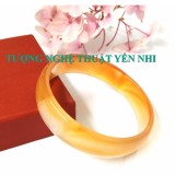 Vòng tay Mã não thiên nhiên bản tròn (vàng cam) - đường kính 54mm