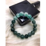 Vòng tay mệnh mộc màu xanh lá vân khói PT2017