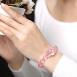 Vòng tay nữ đá thạch anh hồ ly (Hồng)