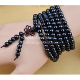 Vòng tay phong thủy 108 hạt đường kính 6mm  (màu đen)