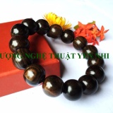 Vòng tay phong thủy cao cấp gỗ Mun Sọc vân nhuyễn hạt 14mm-không hồ lô