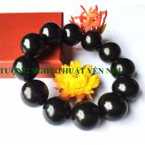 Vòng tay phong thủy cao cấp gỗ Mun Sừng  hạt 20mm-không hồ lô