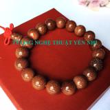 Vòng tay phong thủy đá kim sa nâu size hạt 10mm.