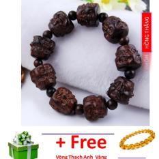 Vòng tay phong thuỷ gỗ Tràm Đầu Phật Di Lạc 20 li - Phong thuỷ hóa giải hung khí, nhận được thật nhiều niềm vui và mọi sự luôn được như ý