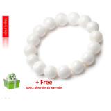 Vòng tay phong thuỷ mã não trắng tinh khiết- Phong thuỷ mang lại may mắn trong tình yêu