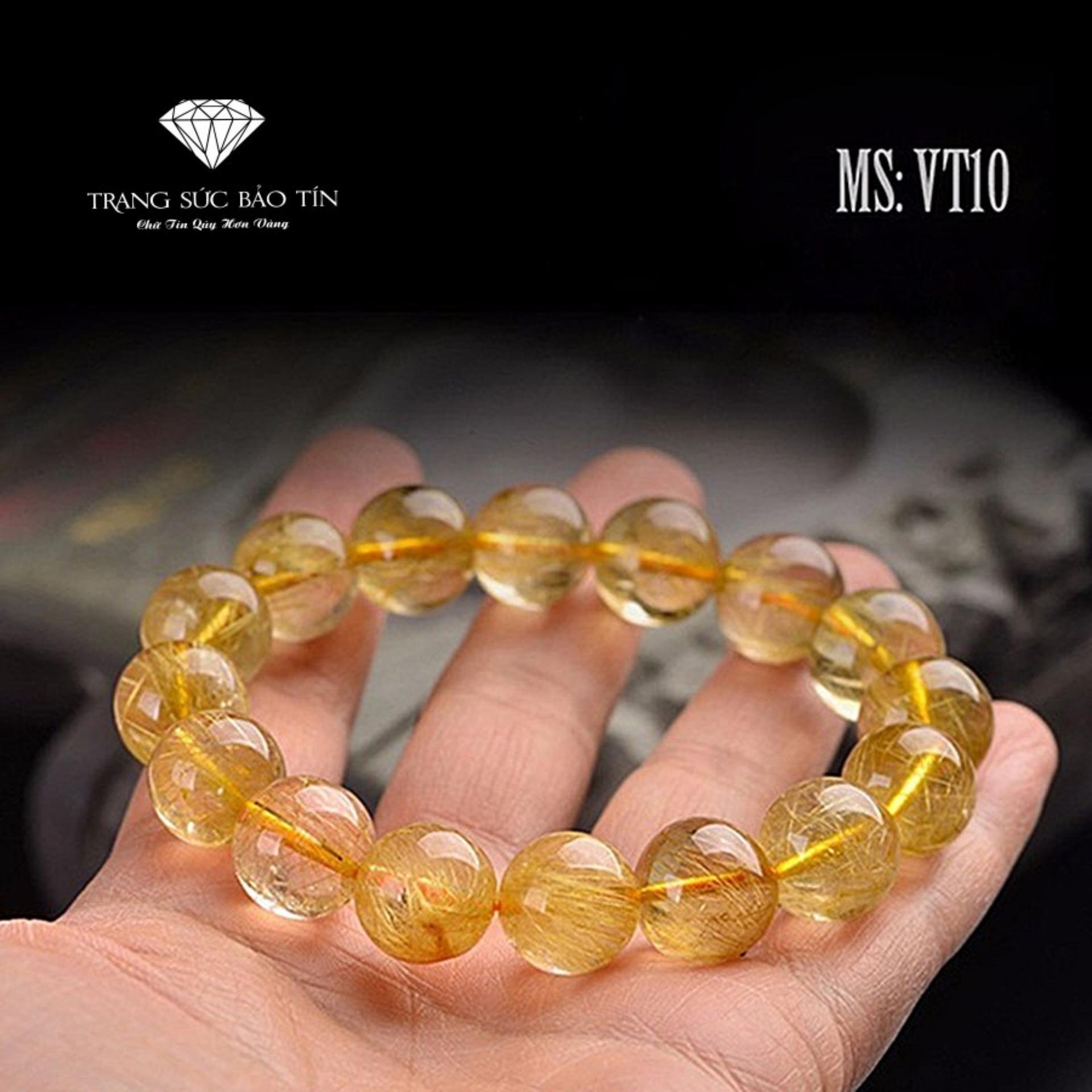 Vòng tay phong thủy thạch anh tóc vàng bảo tín 6mm