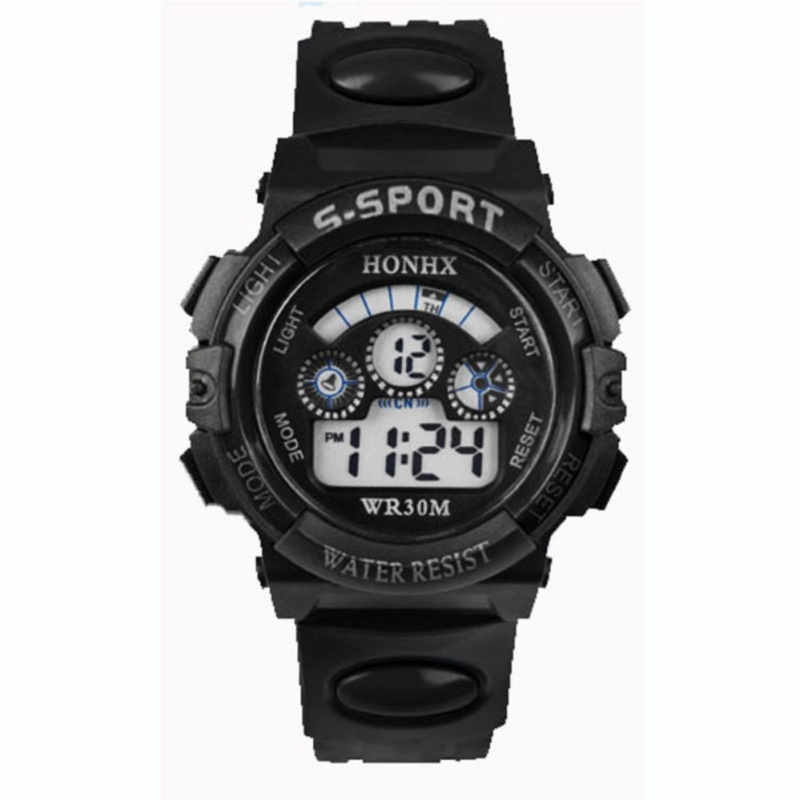 Waterproof Children Boy Digital LED Quartz Alarm Date Sports Wrist Watch Luxury Casual LED Watch Bracelet Waterproof - intl bán chạy