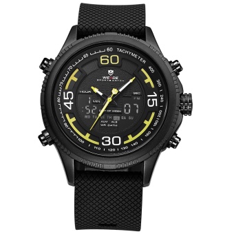 WEIDE Men's Watches Outdoor Sports Waterproof Men's PU Leather Strap Watches Yellow - intl  