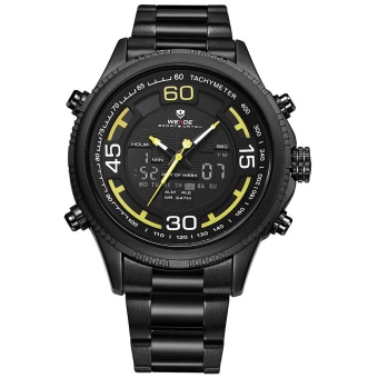 WEIDE Men's Watches Outdoor Sports Waterproof Men's Stainless Steel Strap Watches Yellow - intl  