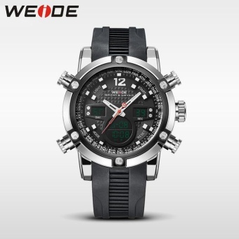 WEIDE WH 30 Meters Water Resistant LCD Quartz Stopwatch Running Sports Watches for Men Black - intl  