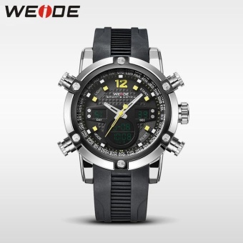 WEIDE WH 30 Meters Water Resistant LCD Quartz Stopwatch Running Sports Watches for Men Yellow - intl  