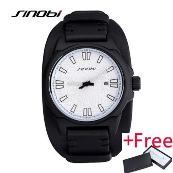 Wholesaler SINOBI 9563 Sports Men Wrist Watches for Luxury Brand Leather Watchband Casual Military Waterproof Quartz Clock - intl  