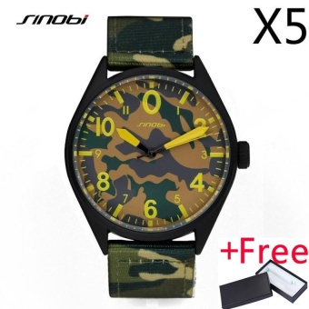 Wholesaler SINOBI 9572 Men's Military Watches for Luxury Brand Nylon Watchband Air Force Army Waterproof Quartz Clock - intl  