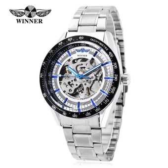 Winner 172 Men Automatic Mechanical Watch Luminous Hollow Movt Men Wristwatch - intl  