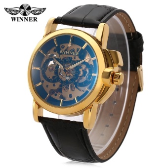 Winner F120599 Male Auto Mechanical Watch Luminous Hollow Back Cover Water Resistance Wristwatch - intl  