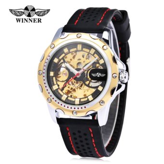 Winner Male Auto Mechanical Watch Luminous Silicone Band Wristwatch for Men - intl  
