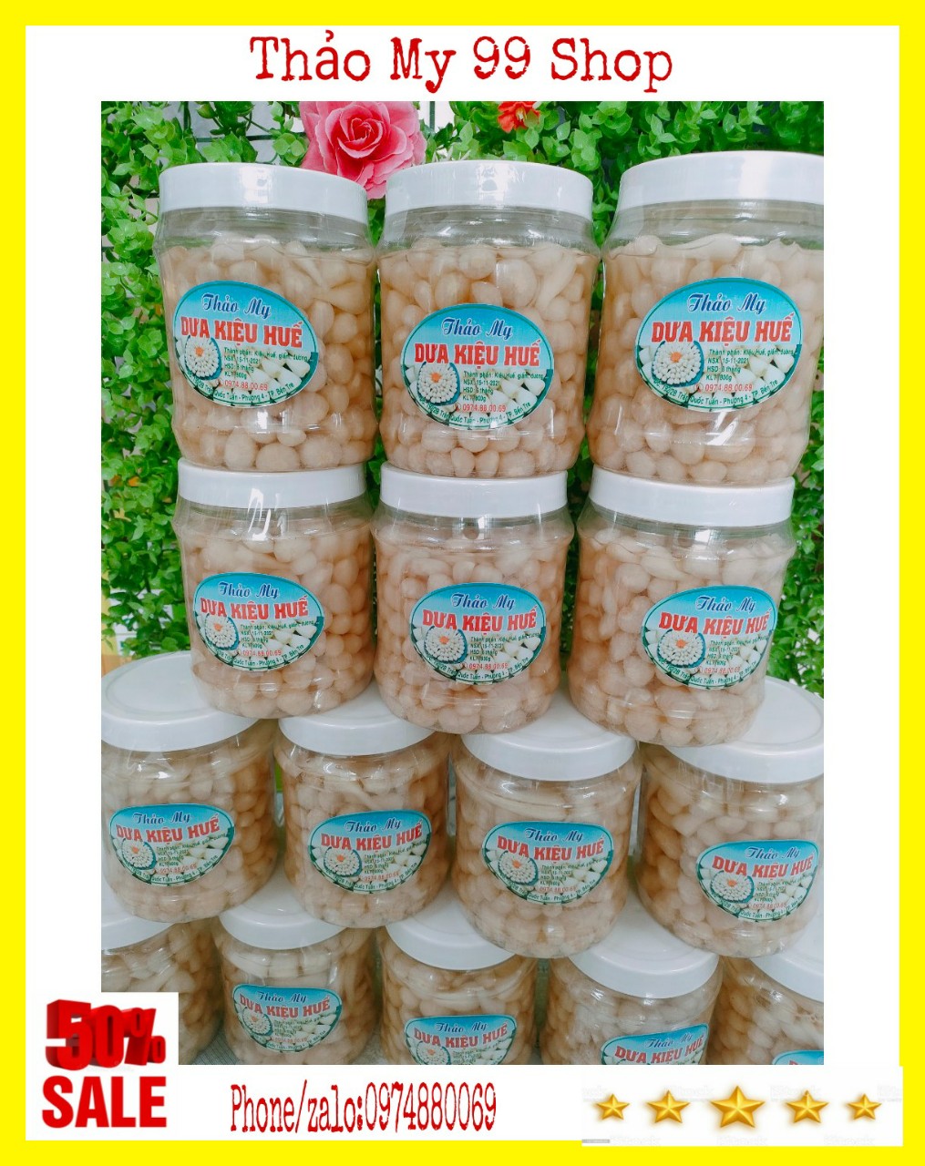 Hủ 850gr củ kiệu huế đường - thảo my 99 shop