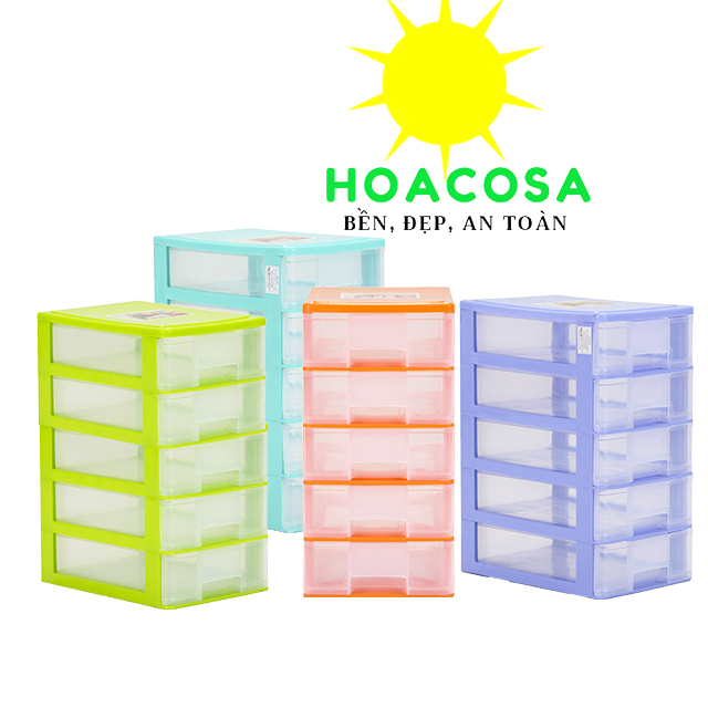 Tủ Nhựa Mini Để Bàn 5 Tầng ( Tủ Nhí) Hiệp Thành- Gọn Xinh, Cứng Cáp- Đồ Gia Dụng Hoacosa