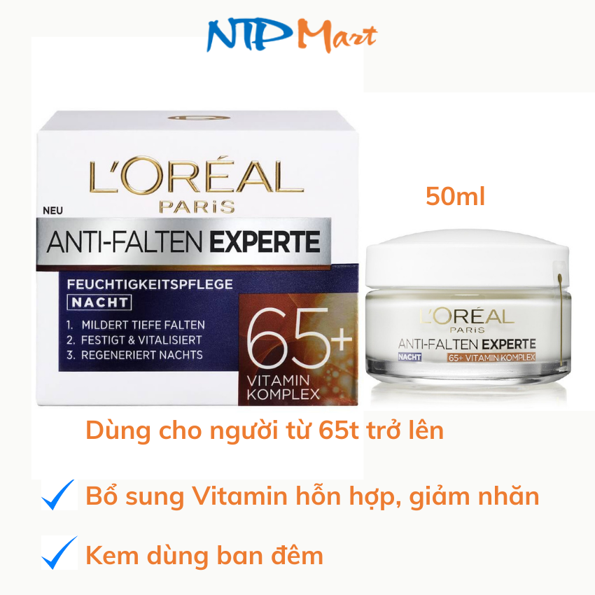 [HCM]Kem dưỡng da BAN ĐÊM chống lão hoá LOreal cho người trên 65 tuổi nhập khẩu từ Đức