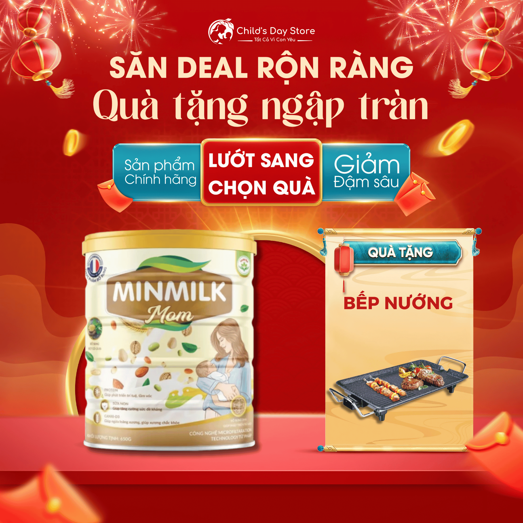 Sữa hạt Minmilk Mom - giúp Mom nhiều sữa hơn, cung cấp dưỡng chất giúp mẹ và bé phát triển toàn diện. Childs day store