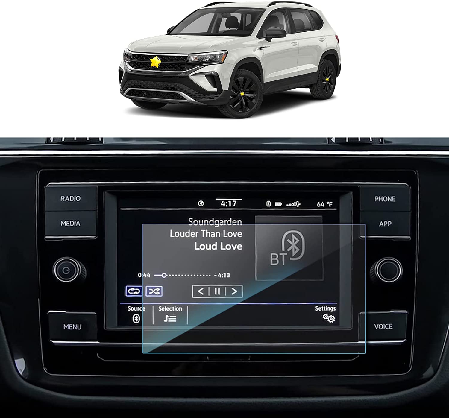 Tempered Glass phim bảo vệ cho 2022 Volkswagen taos đài phát thanh xe navigation và bảng điều khiển màn hình sticker