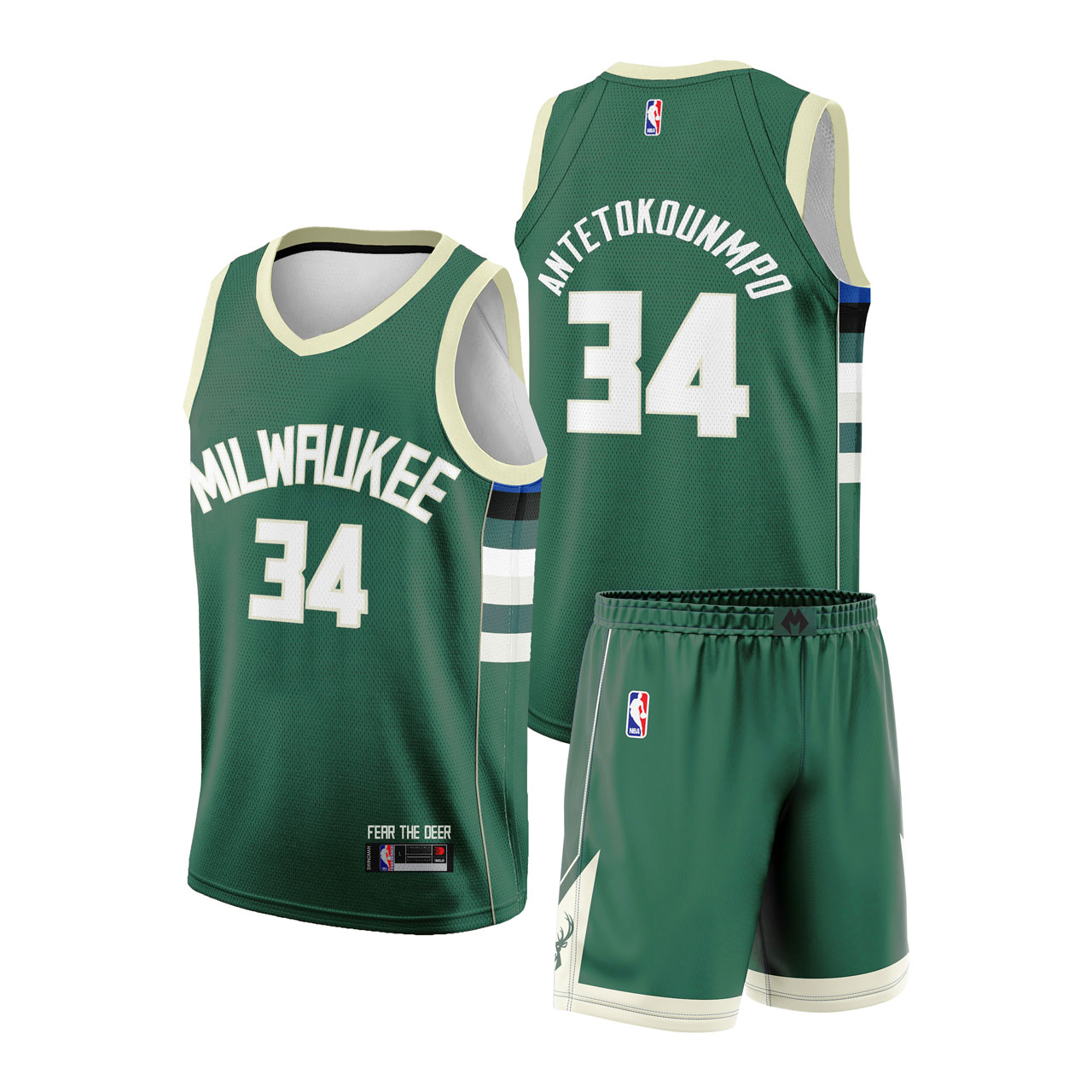 Quần áo bóng rổ actee delo nba giannis sân khách 2022/23